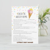 Ice Cream Sprinkle Baby shower - bewerkbare naam,  Kaart (Staand voorkant)