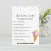 Ice Cream Sprinkle Baby shower - bewerkbare naam,  Kaart (Staand voorkant)