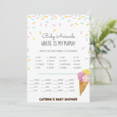 Ice Cream Sprinkle Baby shower - bewerkbare naam,  Kaart (Staand voorkant)