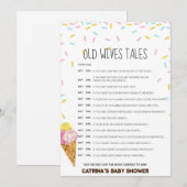 Ice Cream Sprinkle Baby shower - bewerkbare naam,  Kaart (Voorkant / Achterkant)