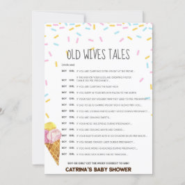 Ice Cream Sprinkle Baby shower - bewerkbare naam, Kaart