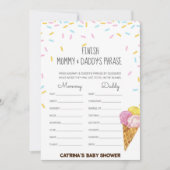 Ice Cream Sprinkle Baby shower - bewerkbare naam,  Kaart (Voorkant)