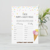 Ice Cream Sprinkle Baby shower - bewerkbare naam,  Kaart (Staand voorkant)