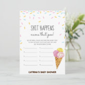 Ice Cream Sprinkle Baby shower - bewerkbare naam,  Kaart (Staand voorkant)
