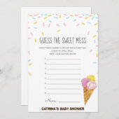 Ice Cream Sprinkle Baby shower - bewerkbare naam,  Kaart (Voorkant / Achterkant)
