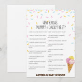 Ice Cream Sprinkle Baby shower - bewerkbare naam,  Kaart (Voorkant / Achterkant)