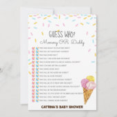 Ice Cream Sprinkle Baby shower - bewerkbare naam,  Kaart (Voorkant)