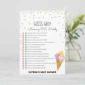 Ice Cream Sprinkle Baby shower - bewerkbare naam,  Kaart (Staand voorkant)