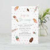 Ice Cream Sprinkle Pink Summer Girl Baby shower Kaart (Staand voorkant)