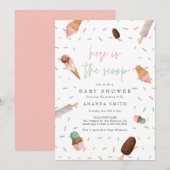 Ice Cream Sprinkle Pink Summer Girl Baby shower Kaart (Voorkant / Achterkant)