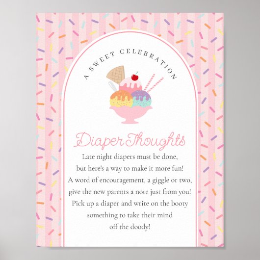Ice Cream Sprinkled with Love Diaper Thoughts Poster (Voorkant)