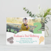 Ice Cream Sprinkles pasteel Girls Birthday Party Kaart (Staand voorkant)