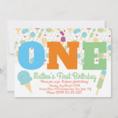 Ice Cream Sprinkles pasteel Girls Birthday Party Kaart (Voorkant)