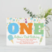 Ice Cream Sprinkles pasteel Girls Birthday Party Kaart (Staand voorkant)