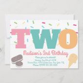 Ice Cream Sprinkles pasteel Girls Birthday Party Kaart (Voorkant)