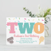 Ice Cream Sprinkles pasteel Girls Birthday Party Kaart (Staand voorkant)