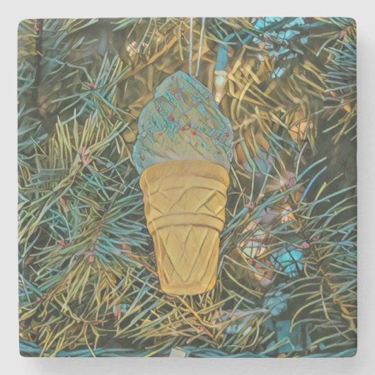 Ice cream sprinkles stenen onderzetter (Voorkant)