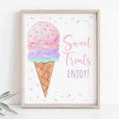 Ice Cream Sprinkles Sweet Treats Verjaardagsteken Poster