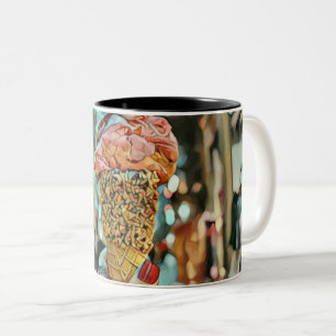 Ice cream sprinkles tweekleurige koffiemok