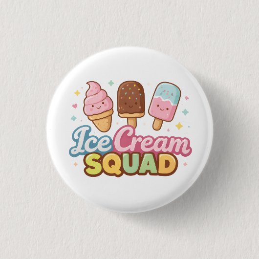 Ice Cream Squad Cute Cartoon Popsicle Ronde Button 3,2 Cm (Voorkant)