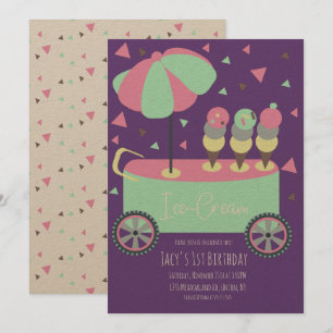 Ice Cream Stand Confetti Birthday Paars