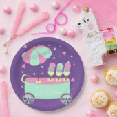 Ice Cream Stand Confetti Birthday Paars Papieren Bordje (Feest)