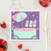 Ice Cream Stand Confetti Birthday Paars Servet (Insitu)