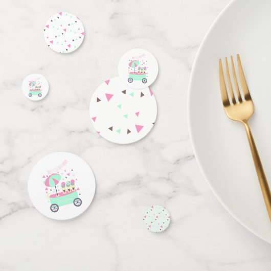Ice Cream stand - roze verjaardag Confetti (Groep)