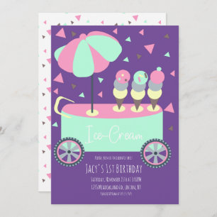 Ice Cream Standaard Confetti Birthday Party Pink