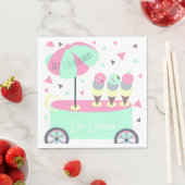 Ice Cream Standaard Confetti Birthday Party Pink Servet (Insitu)