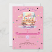 Ice Cream Stars Verjaardag uitnodiging (Voorkant)