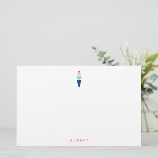 Ice Cream Stationery Briefpapier (Staand voorkant)