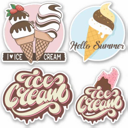 Ice Cream-stickers Sticker (Voorkant)
