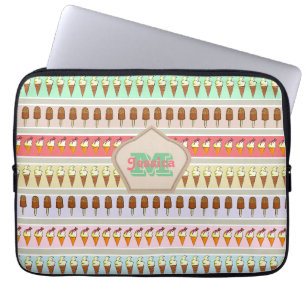 Ice Cream Stripes - Aangepast Laptop Sleeve
