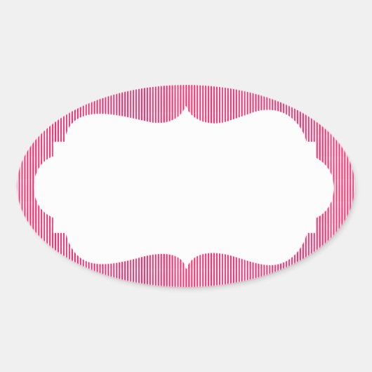 Ice Cream Stripes met monogram Ovale Sticker (Voorkant)