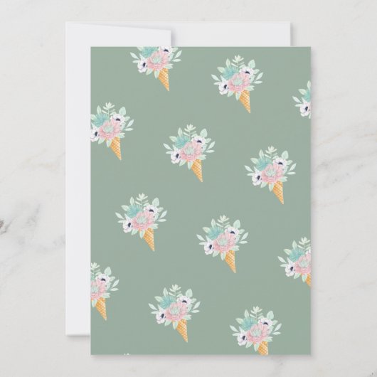 Ice Cream Succuents Flower Vrijgezellenfeest Kaart (Achterkant)