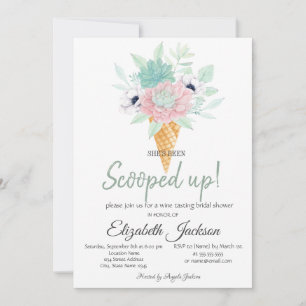 Ice Cream Succuents Flower Vrijgezellenfeest Kaart