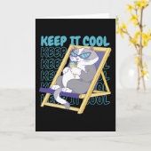 Ice Cream Summer Beach Ice Cream Vacation Cat Kaart (Gele Bloem)