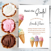 Ice Cream Summer Hier Schep Zoet Baby shower Kaart