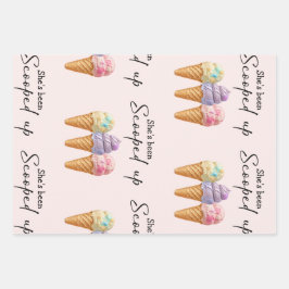 Ice Cream Summer Opgeschept Vrijgezellenfeest guns Inpakpapier Vel