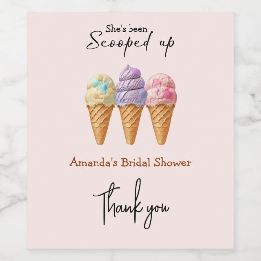 Ice Cream Summer Opgeschept Vrijgezellenfeest guns Wijn Etiket (Enkel label)