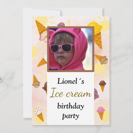 ice cream summer party photo kaart (Voorkant)
