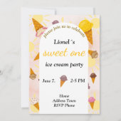 ice cream summer party photo kaart (Achterkant)