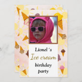 ice cream summer party photo kaart (Voorkant / Achterkant)