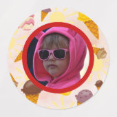 ice cream summer party photo labels (Design 2)