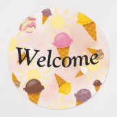 ice cream summer party photo labels (Design 1)