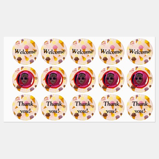 ice cream summer party photo labels (Vel)