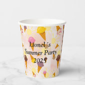 ice cream summer party photo papieren bekers (Voorkant)