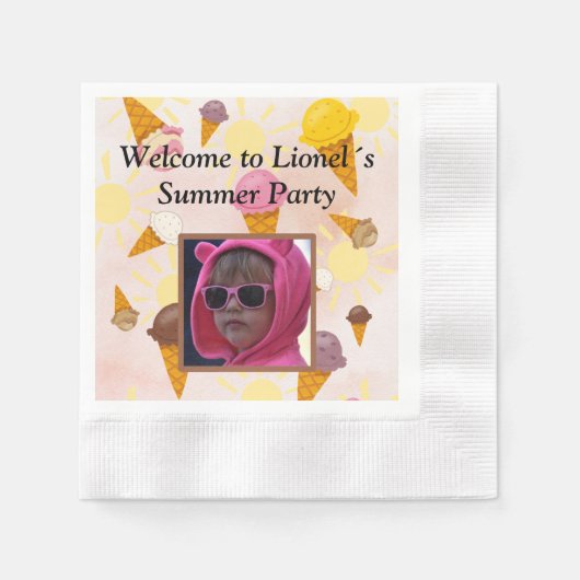 ice cream summer party photo servet (Voorkant)