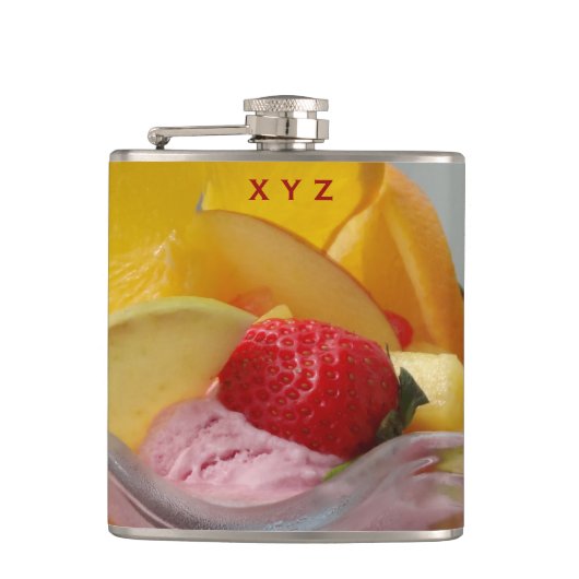 Ice Cream Sundae aangepaste monogram-kolf Heupfles (Voorkant)